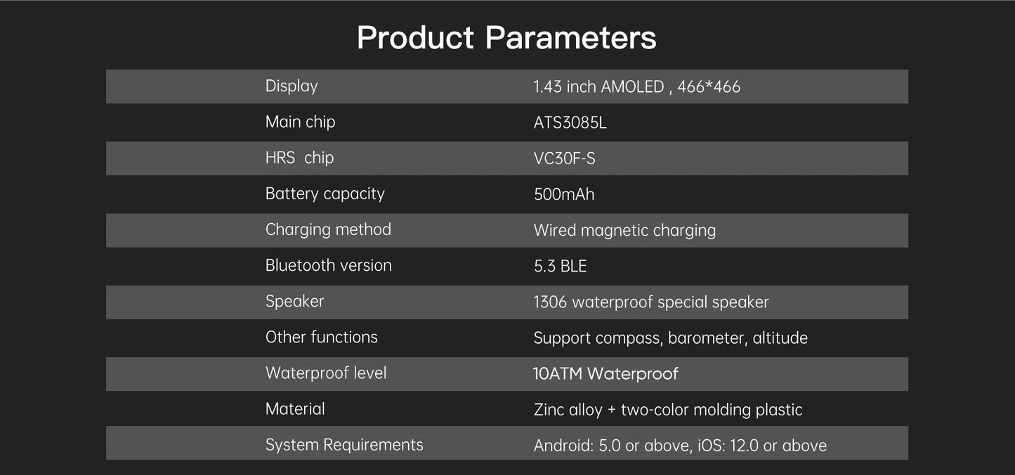 T-Rex 3 Pro Military GPS Smartwatch - 10ATM, 500mAh, Dual-Band GPS