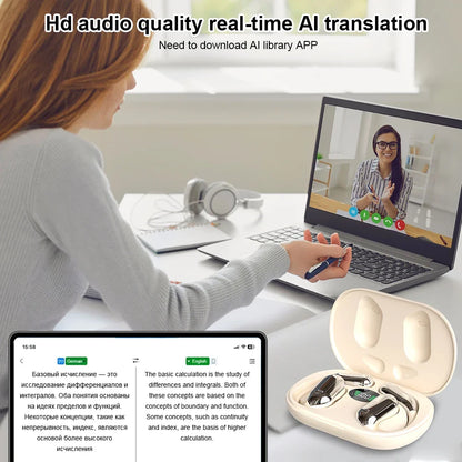 3-in-1 AI Translator Earbuds - 144 Languages, Noise Cancelling, Real-Time