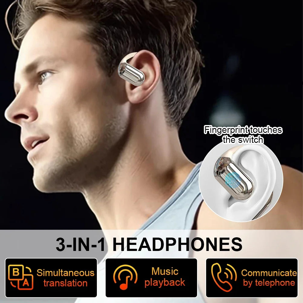 AI Translator Earbuds 144 Languages 3-in-1 Noise Cancelling Bluetooth 5.3 Headset Instant Translator Smart Voice Real Time