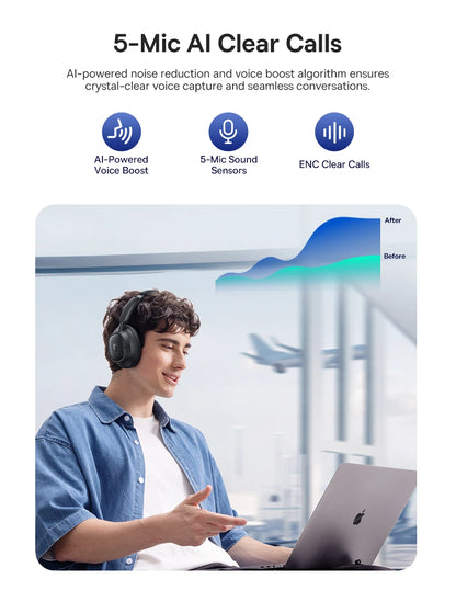 Baseus Bowie H1s Wireless Headphones - 46dB ANC, 120H Battery