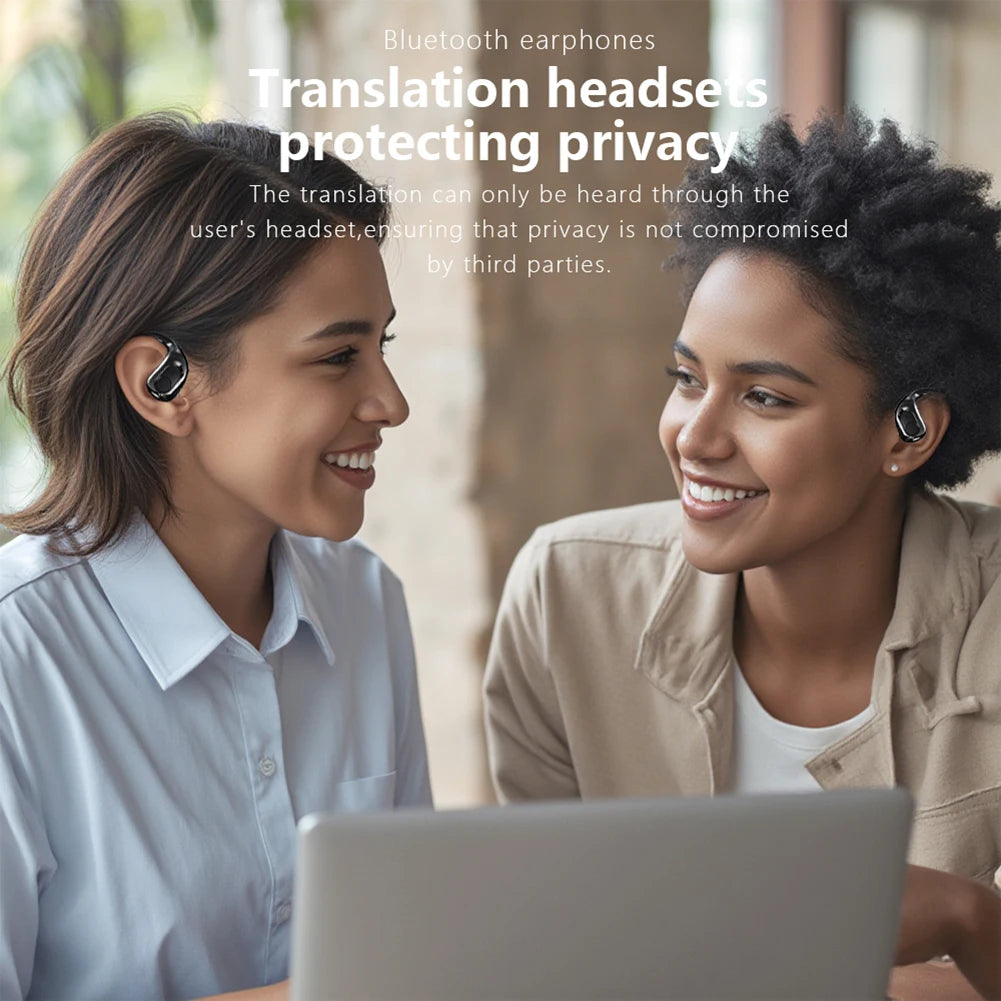 Real Time Translator Earbuds 142 Languages Noise Cancelling Instant Translated Smart Voice Translator for Sports Business Travel