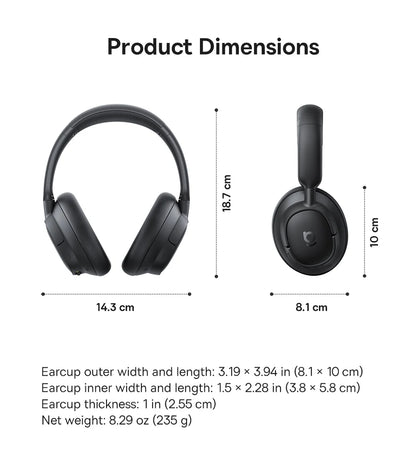 Baseus EH10 NC Wireless Headphones - 45dB ANC, 80H Battery