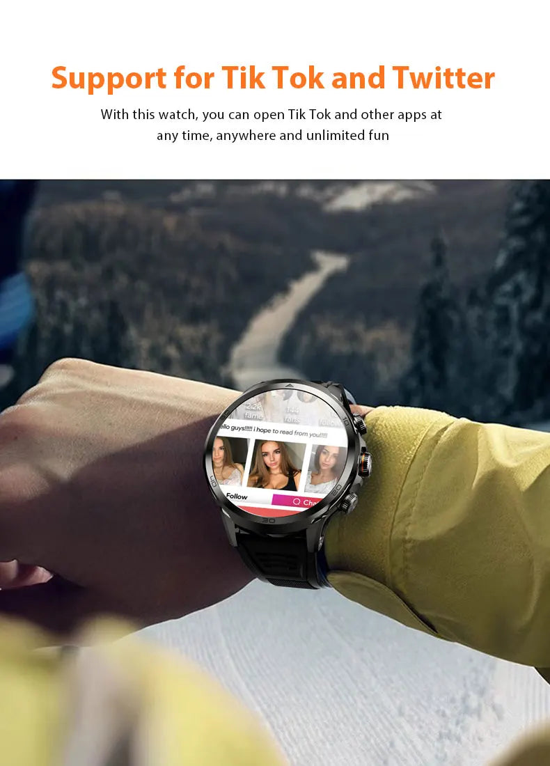 H19 Android Smartwatch - 190° Rotary Camera, GPS, 1.95" AMOLED