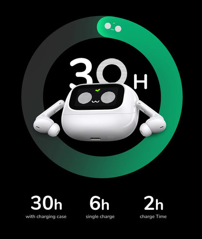 UGREEN ClipBuds Magic LCD Screen TWS Earphones - 52dB ANC Bluetooth Earbuds