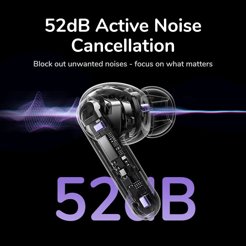 UGREEN ClipBuds Magic LCD Screen TWS Earphones - 52dB ANC Bluetooth Earbuds