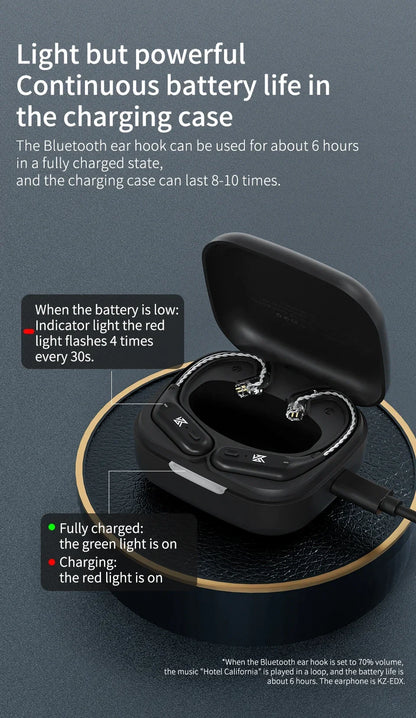 KZ AZ09 HD Bluetooth Wireless Adapter - Upgrade Cable with Charging Case