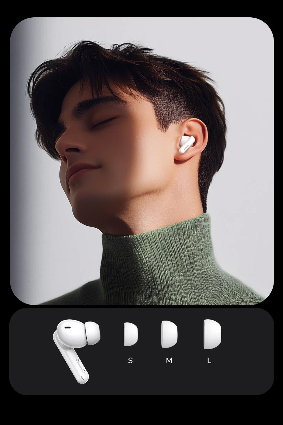 UGREEN ClipBuds Magic LCD Screen TWS Earphones - 52dB ANC Bluetooth Earbuds