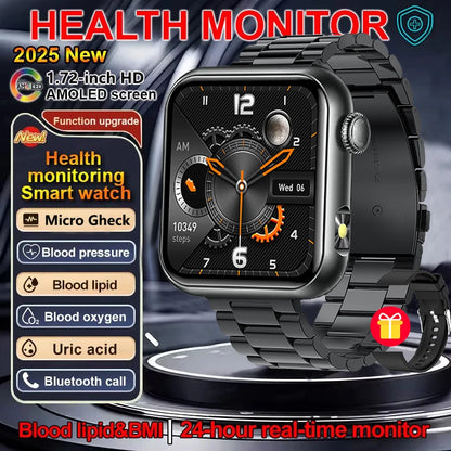 AI Smart Watch - HRV+PPG Blood Pressure Monitor, IP68 Waterproof