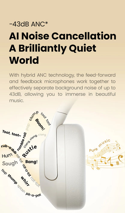 HAYLOU S30 Bluetooth 5.4 Headphones - 43dB ANC, 80H Playtime