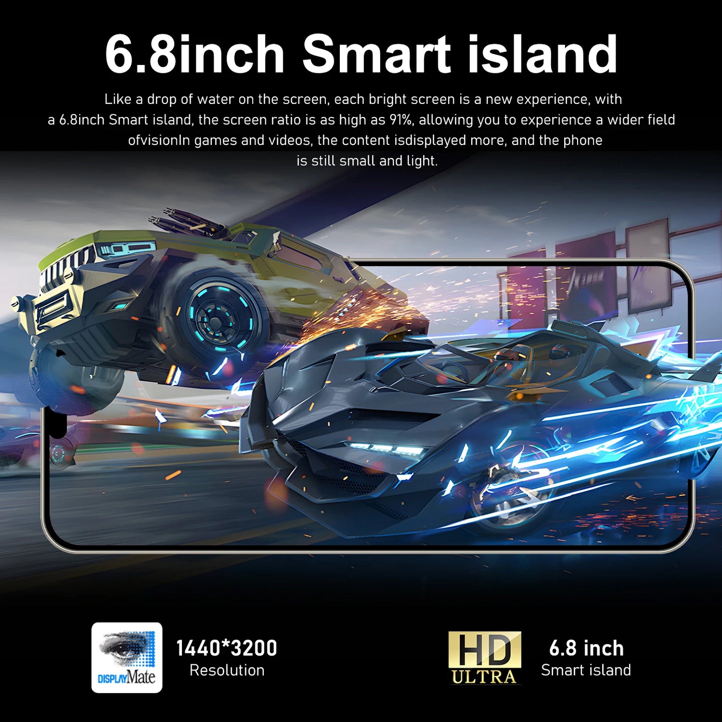 I16 Pro Max 2026 New HOT 6.8inch HD Global Edition Original Smart Dual Card 6800mAh Battery Facial Recognition Function