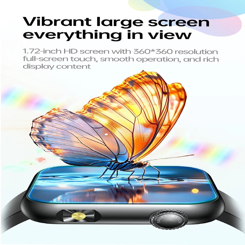 AI Smart Watch - HRV+PPG Blood Pressure Monitor, IP68 Waterproof