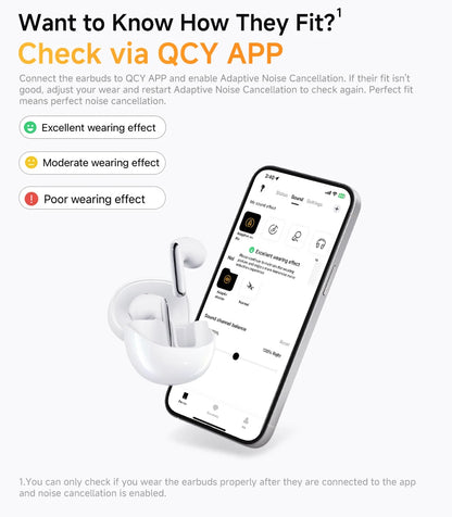 QCY HT10 AilyBuds Pro+ ANC Wireless Earphone Hi-Res Audio with LDAC Bluetooth 5.3 Earbuds 6 Mic AI HD Call Multipoint Connection