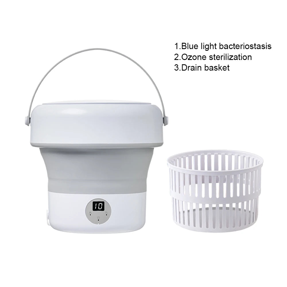 Portable Folding Washing Machine 6L 11L - Mini Ultrasonic Washer Spin Dryer