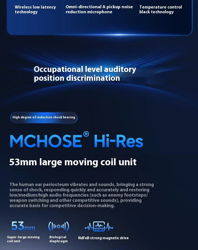 MCHOSE V9 pro Wireless Bluetooth Headset with Three Mode Microphone Noise Reduction Dynamic Sound Low Delay Office And Gaming