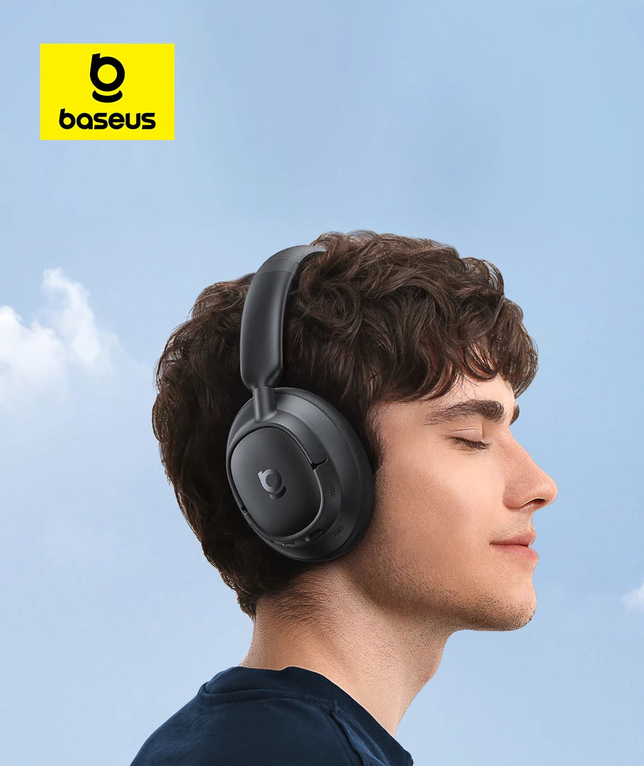 Baseus Bowie H1s Wireless Headphones Bluetooth 5.4 Noise Canceling 46dB Over Ear Headset Hi-Res Spatial Audio Earphone 120H Time