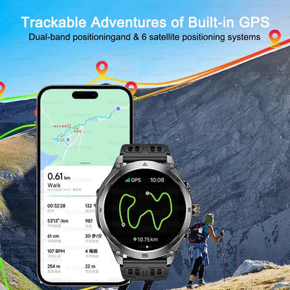 Men's GPS Smartwatch - 1.75" AMOLED, 10ATM, 1000mAh Battery