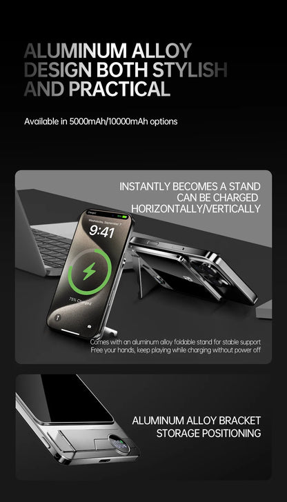 10000mAh Ultra Slim Power Bank for MagSafe,Magnetic Wireless 20W Fast Charging Portable Battery For iPhone Samsung Xiaomi iWatch