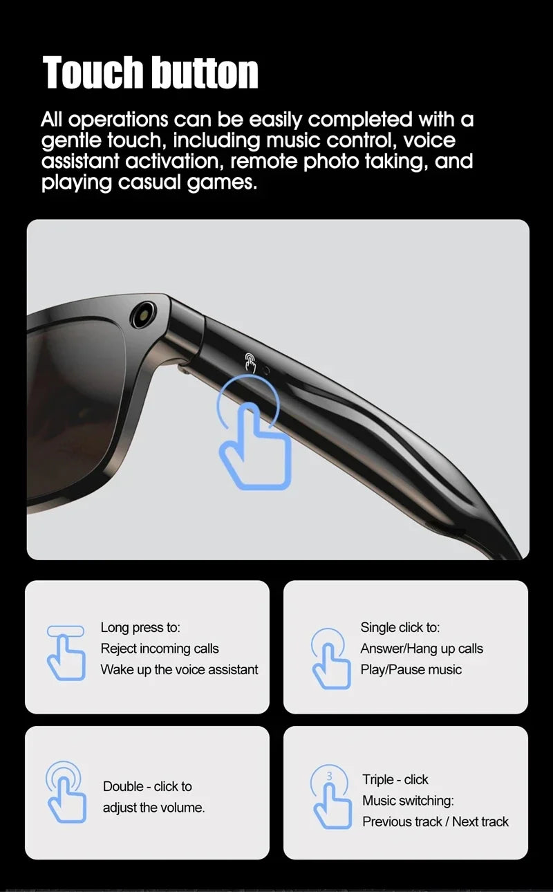 Xiaomi 8K AI Smart Glasses - 100MP Camera, ChatGPT, Bluetooth, Music Player