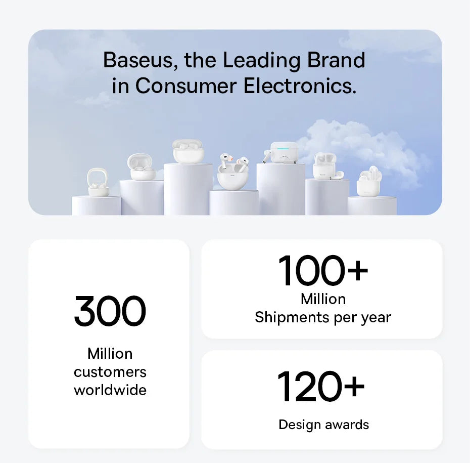 Baseus Bowie 30 Wireless Earbuds - 50dB ANC, 6 Mics, 65H Playtime