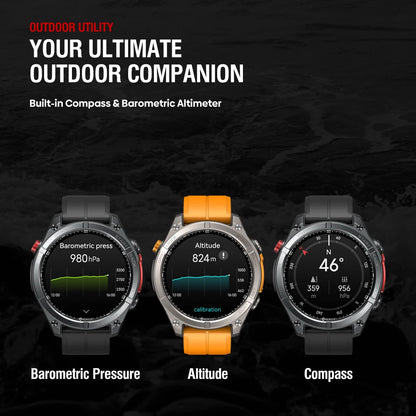 Zeblaze Stratos 4 GPS Smartwatch - 1.43" AMOLED, Compass, Altimeter