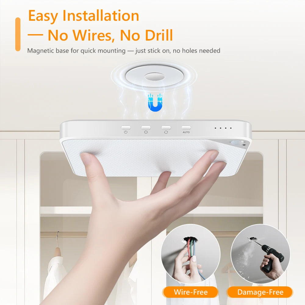 WILLED 8W Rechargeable Motion Sensor Ceiling Light with Remote 5000mAh battery Magnetic LED for Shower Garage Hallway Closet