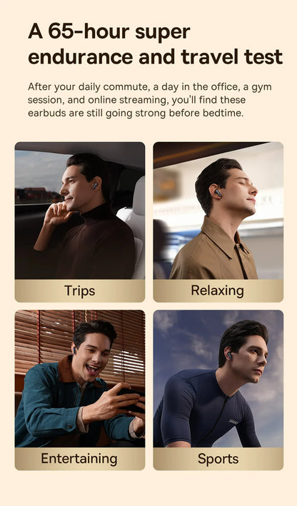 Baseus Bowie 30 Wireless Earbuds - 50dB ANC, 6 Mics, 65H Playtime