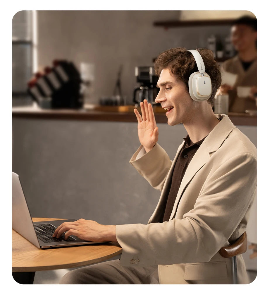 Baseus Bowie H1s Wireless Headphones Bluetooth 5.4 Noise Canceling 46dB Over Ear Headset Hi-Res Spatial Audio Earphone 120H Time