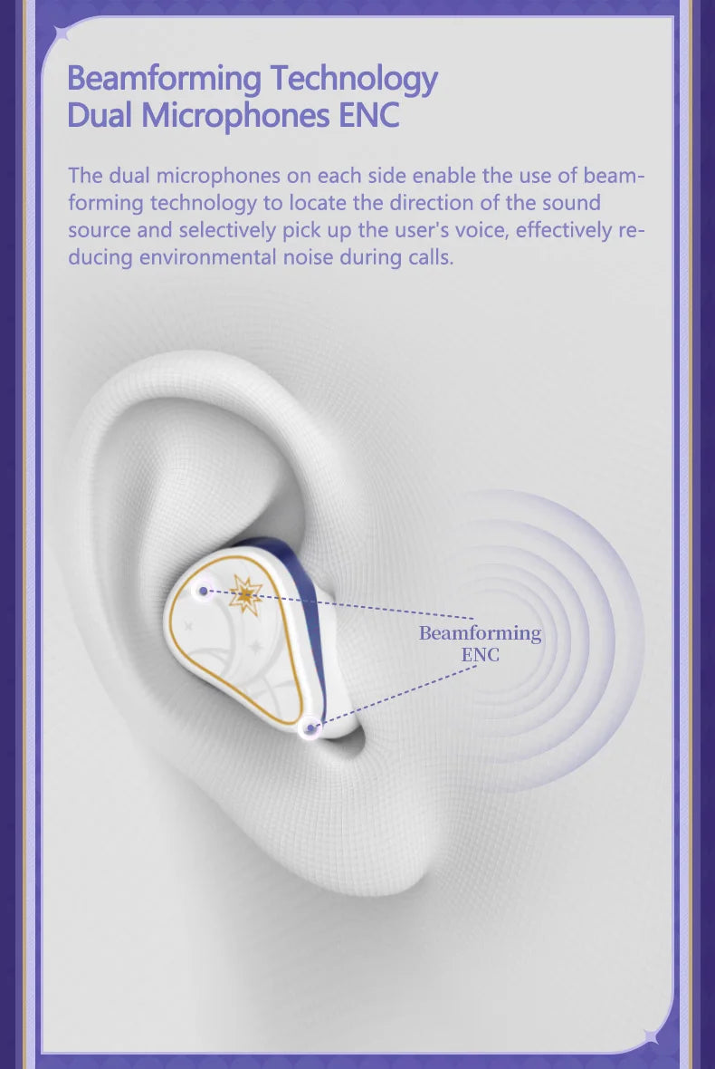 MOONDROP ROBIN Earphone Honkai Star Rail Robin's Earphones TWS Hybrid Dynamic Driver + Planar Driver ANC TWS Earphones