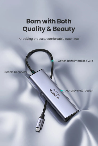 UGREEN USB HUB 7-in-1 Type-C to 4K60Hz HDMI SD&TF 5Gbps USB3.0 PD100W for Lapop Macbook Accessories USB Splitter Docking Station