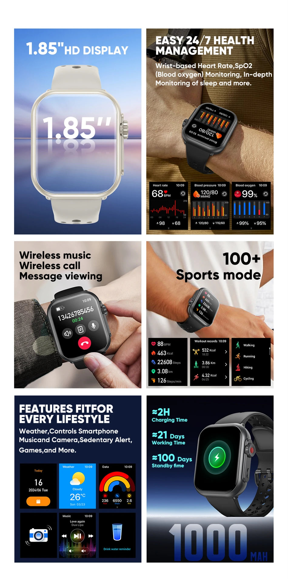 Ultra 2 SE Smartwatch - 1000mAh, AMOLED, GPS, 100+ Sports Modes