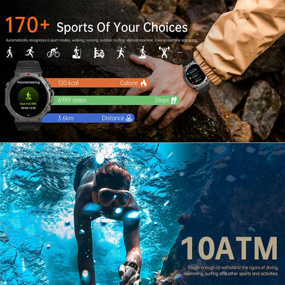 T-Rex 3 Pro Military GPS Smartwatch - 10ATM, 500mAh, Dual-Band GPS