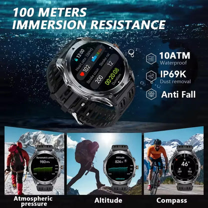 Military GPS Smartwatch - Dual-Band GNSS, 10ATM, Compass, Altimeter