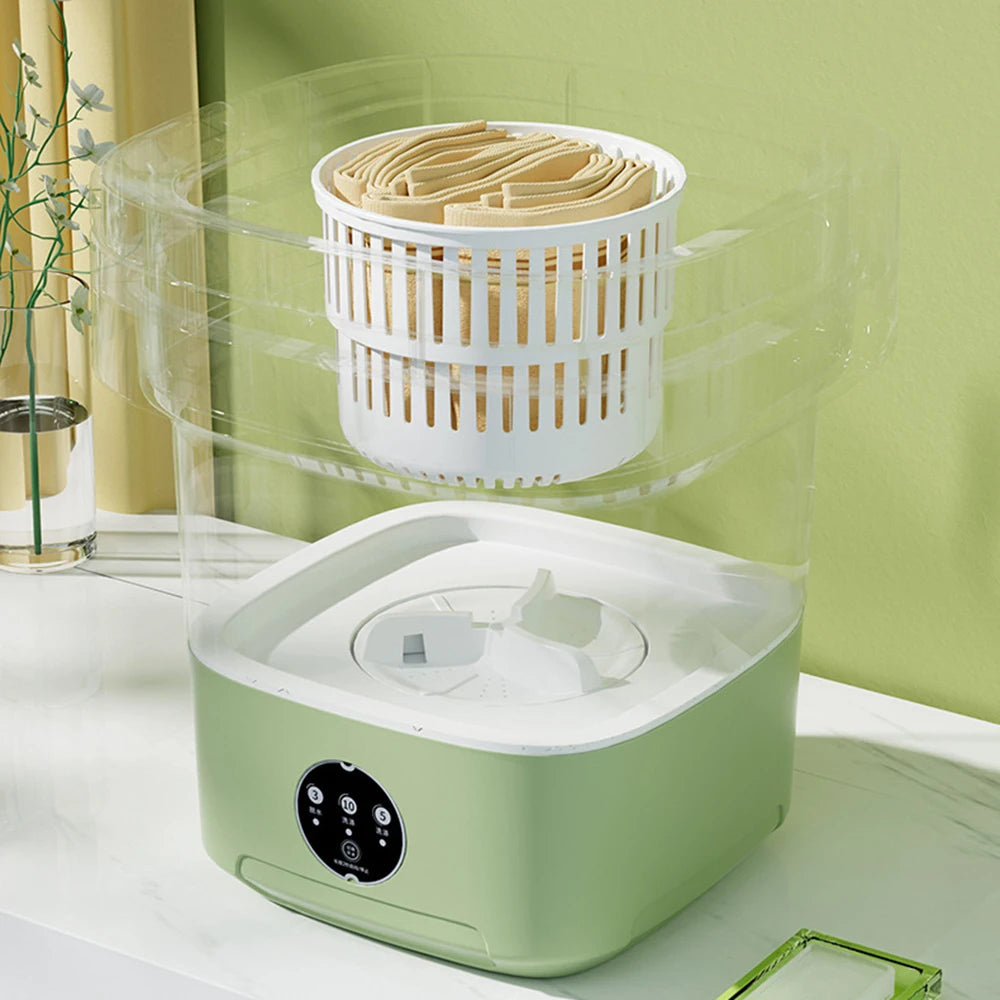 Portable Folding Washing Machine 6L 11L - Mini Ultrasonic Washer Spin Dryer
