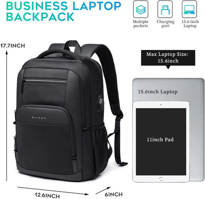 BANGE Waterproof Laptop Backpack with USB Port - 15.6 Inch