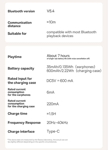 Baseus Bowie M2s Ultra Wireless Earphones Smart Screen 52dB Noise Cancelling Bluetooth 5.4 Headphones 3D Audio Spatial Earbuds