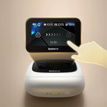 Baseus Bowie M2s Ultra Wireless Earphones Smart Screen 52dB Noise Cancelling Bluetooth 5.4 Headphones 3D Audio Spatial Earbuds