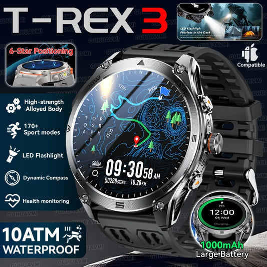 Military GPS Smartwatch - Dual-Band GNSS, 10ATM, Compass, Altimeter