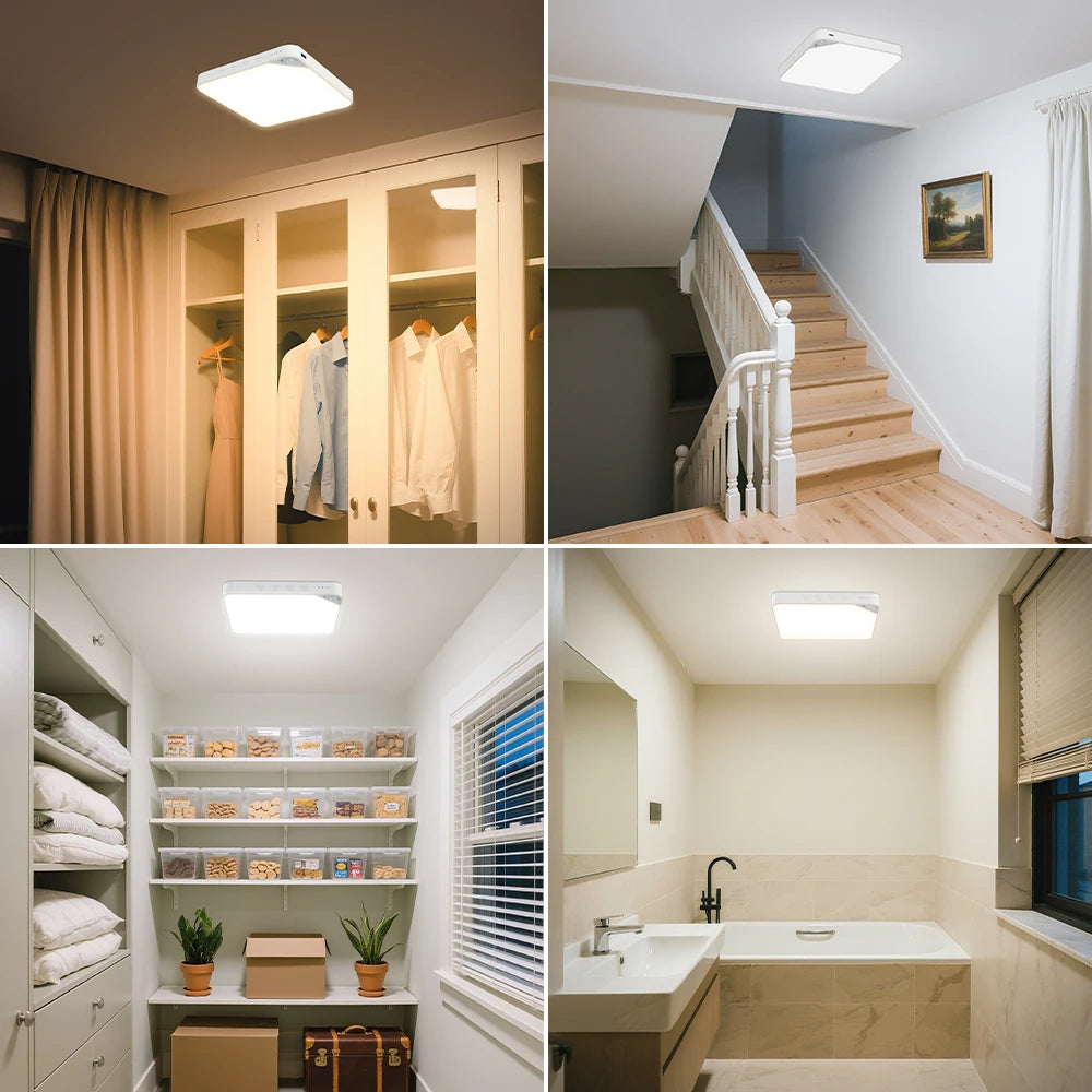 WILLED 8W Rechargeable Motion Sensor Ceiling Light with Remote 5000mAh battery Magnetic LED for Shower Garage Hallway Closet