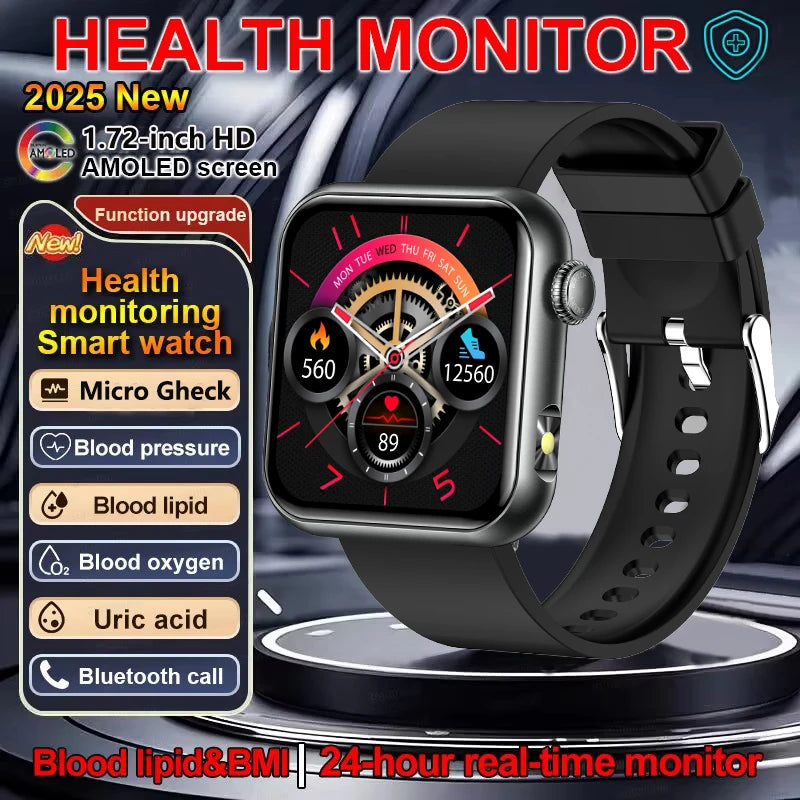 AI Smart Watch - HRV+PPG Blood Pressure Monitor, IP68 Waterproof