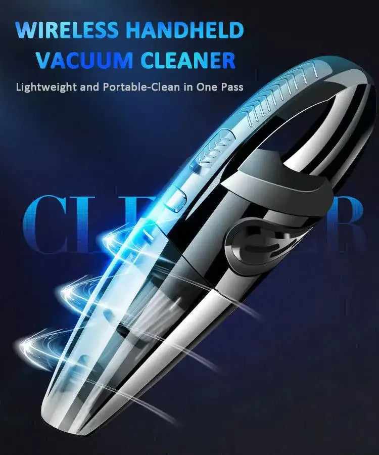 Portable Wireless Handheld Vacuum - Rechargeable Car & Home Pet Hair Cleaner