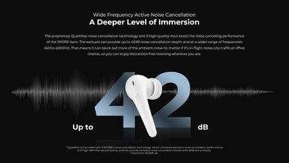 1MORE Aero Earbuds - Noise Cancellation, 28H Playtime, Wireless Charging
