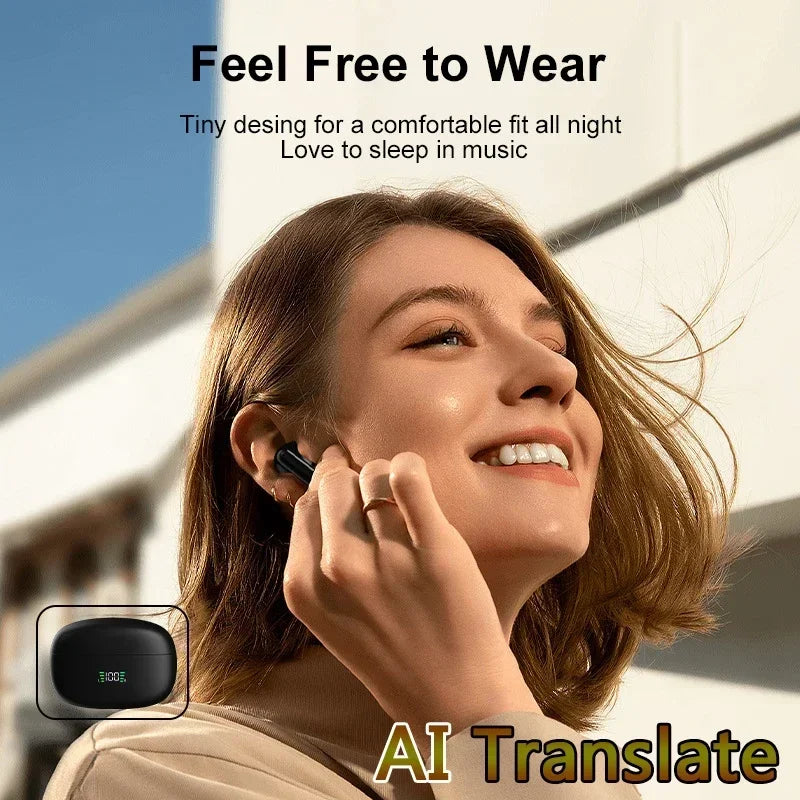 New Wireless Bluetooth Smart Voice Translation Headset Real-time Translation Chinese and English Learning Translation Headphones
