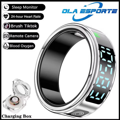 R12 Smart Ring - Display Screen, Wireless Charging, Health Tracker, Waterproof