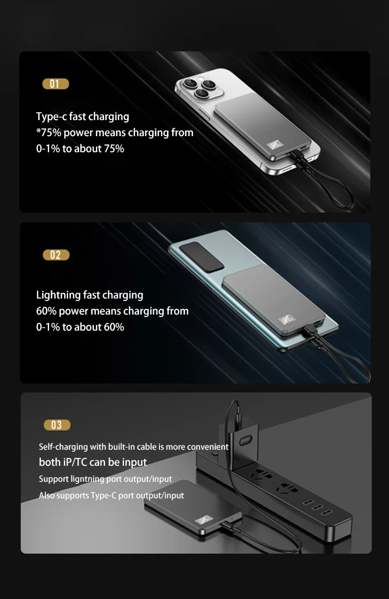 Xiaomi 500000mAh Portable Magnetic Wireless Power Bank PD22.5W Fast Charging External Battery for Magsafe For iPhone Samsung