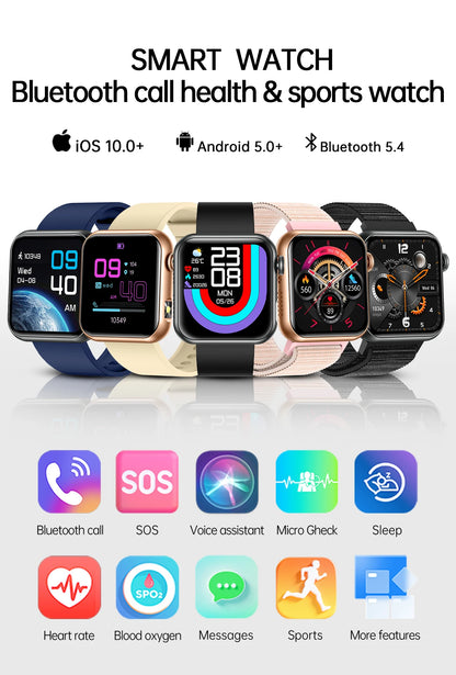 AI Smart Watch - HRV+PPG Blood Pressure Monitor, IP68 Waterproof