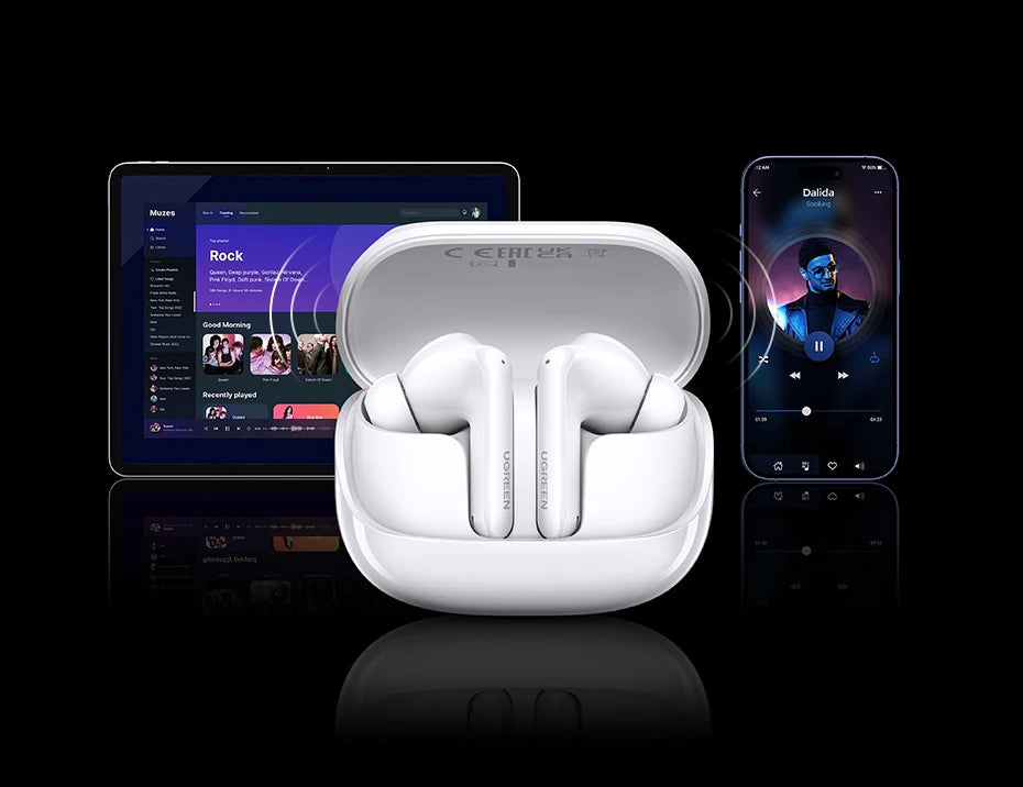 UGREEN ClipBuds Magic LCD Screen TWS Earphones - 52dB ANC Bluetooth Earbuds