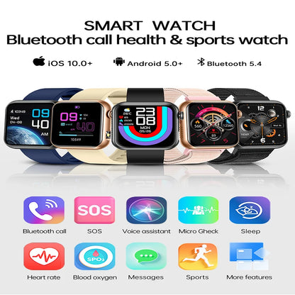AI Smart Watch - HRV+PPG Blood Pressure Monitor, IP68 Waterproof