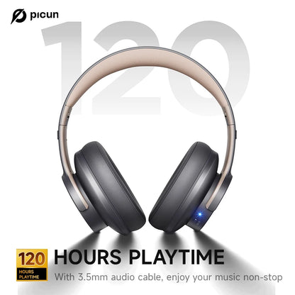 Picun B8 Bluetooth Headphones - 120H Playtime Over-Ear Wireless Headset