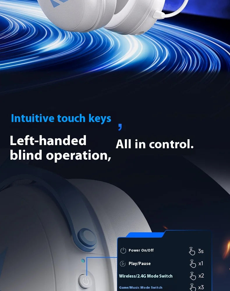 MCHOSE V9 pro Wireless Bluetooth Headset with Three Mode Microphone Noise Reduction Dynamic Sound Low Delay Office And Gaming