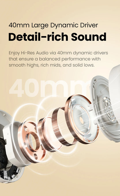 HAYLOU S30 Bluetooth 5.4 Headphones - 43dB ANC, 80H Playtime